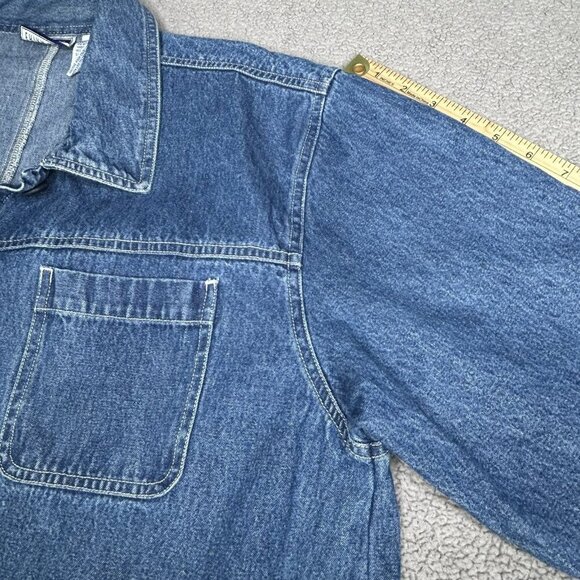 Erika & Co Jacket Womens Large Denim Button Front Utility Chore Pockets Vintage - Picture 8 of 11